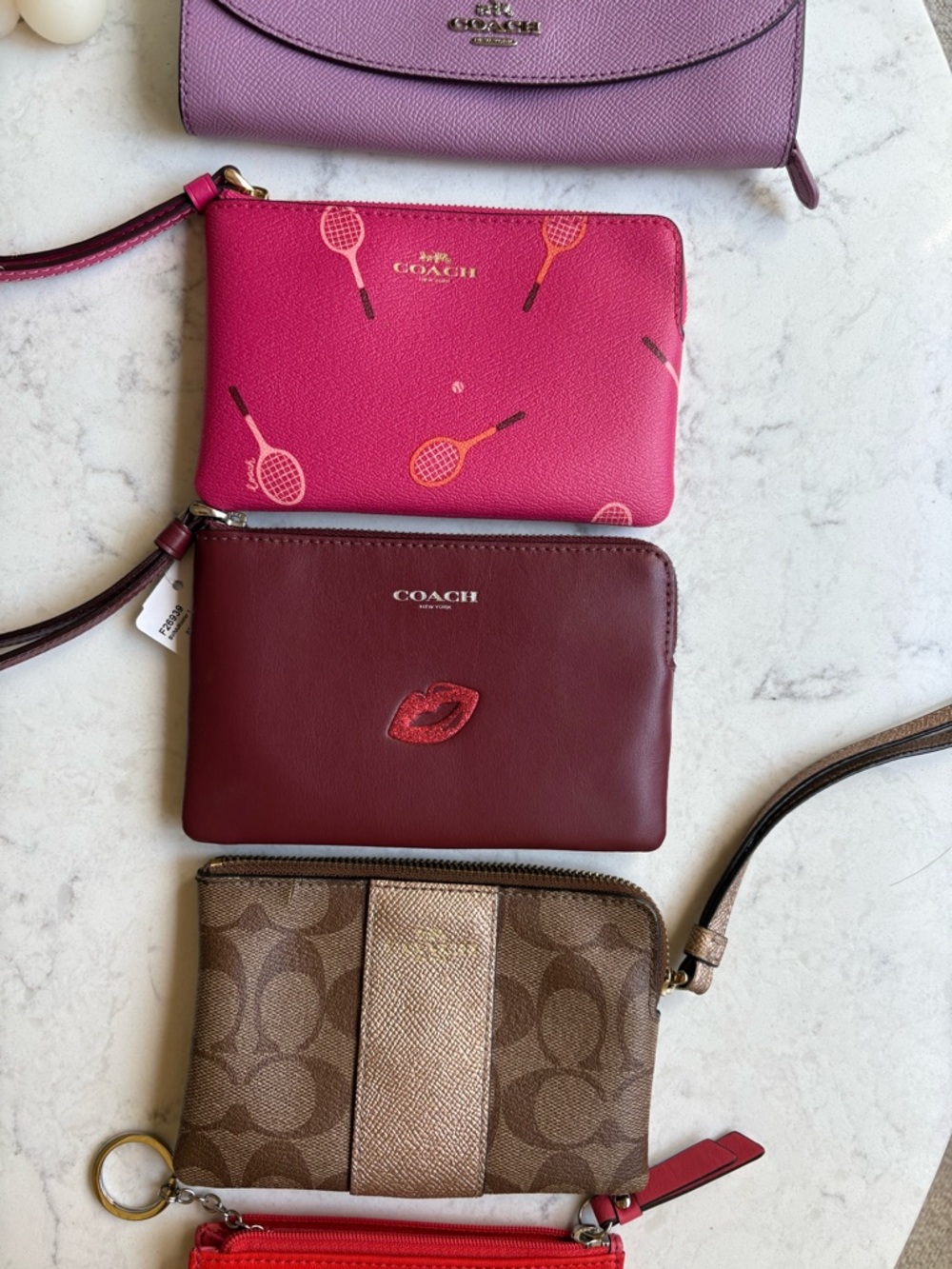 Coach Zip Wristlet with credit card holders 5 pcs